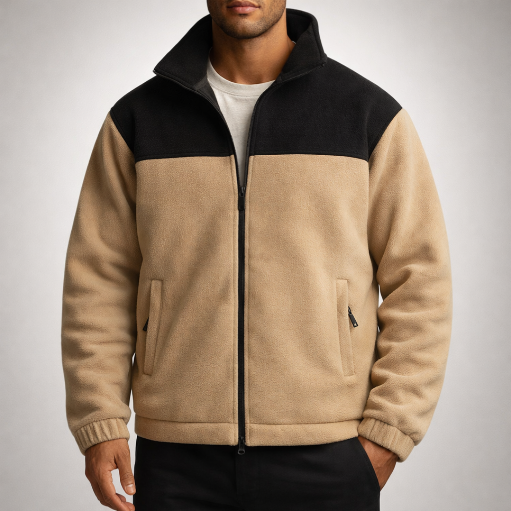 David | Colour Block Full Zip Mens Fleece Jacket