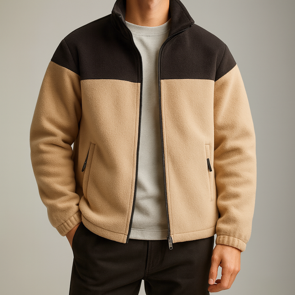 David | Colour Block Full Zip Mens Fleece Jacket
