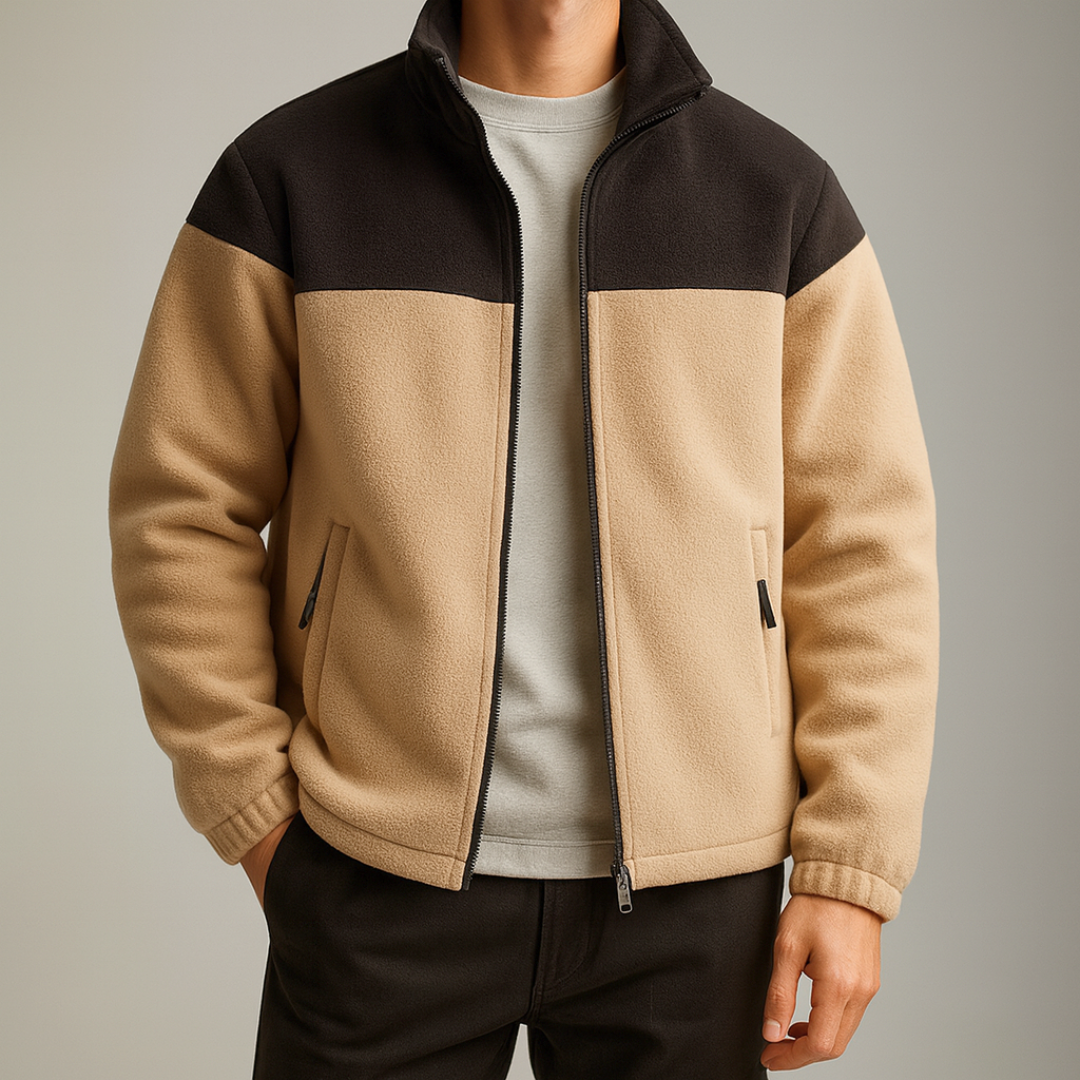 David | Colour Block Full Zip Mens Fleece Jacket