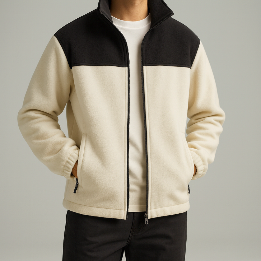 David | Colour Block Full Zip Mens Fleece Jacket