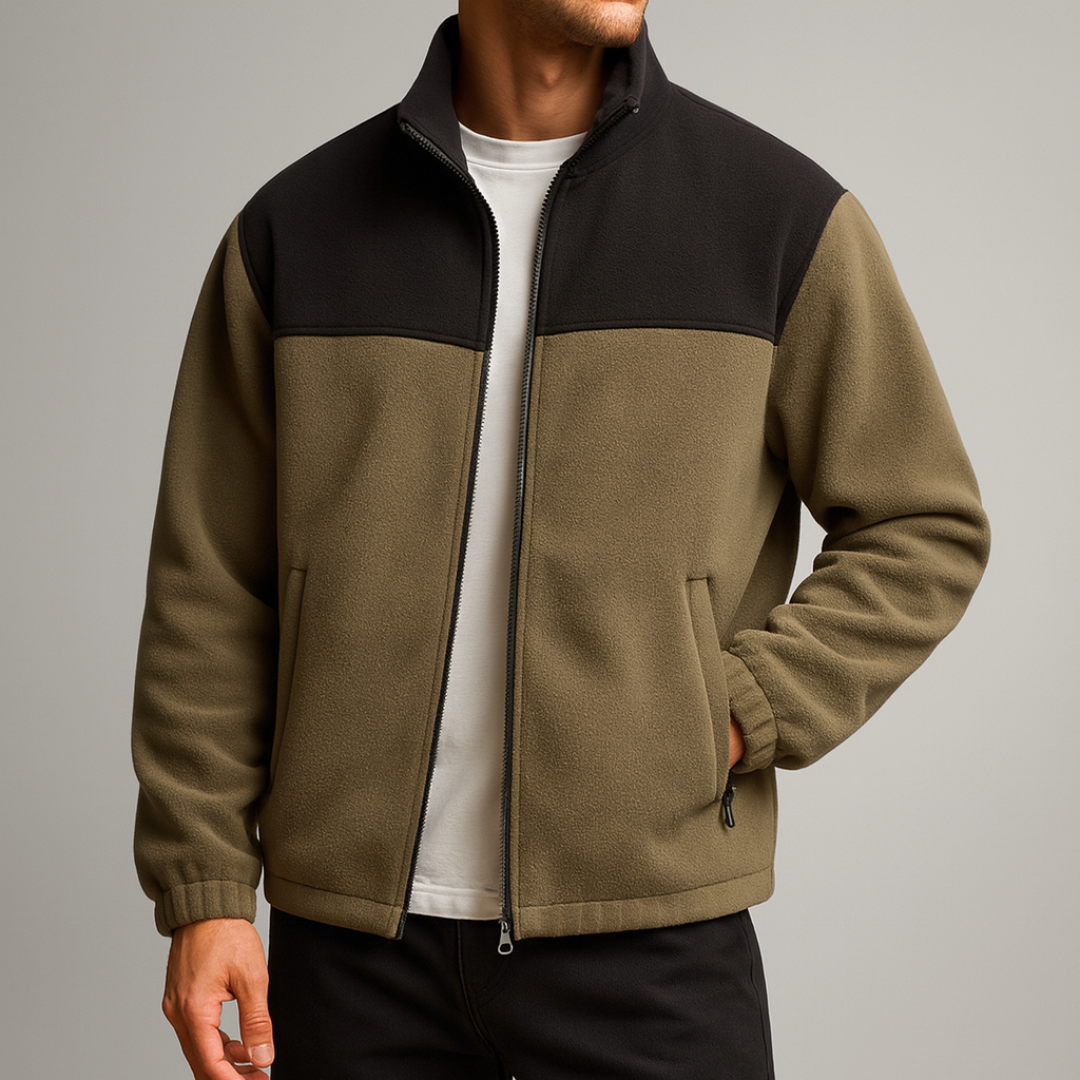 David | Colour Block Full Zip Mens Fleece Jacket