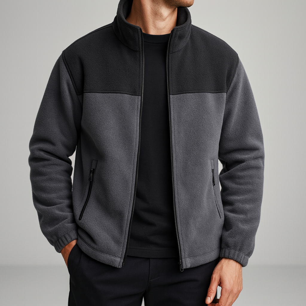 David | Colour Block Full Zip Mens Fleece Jacket