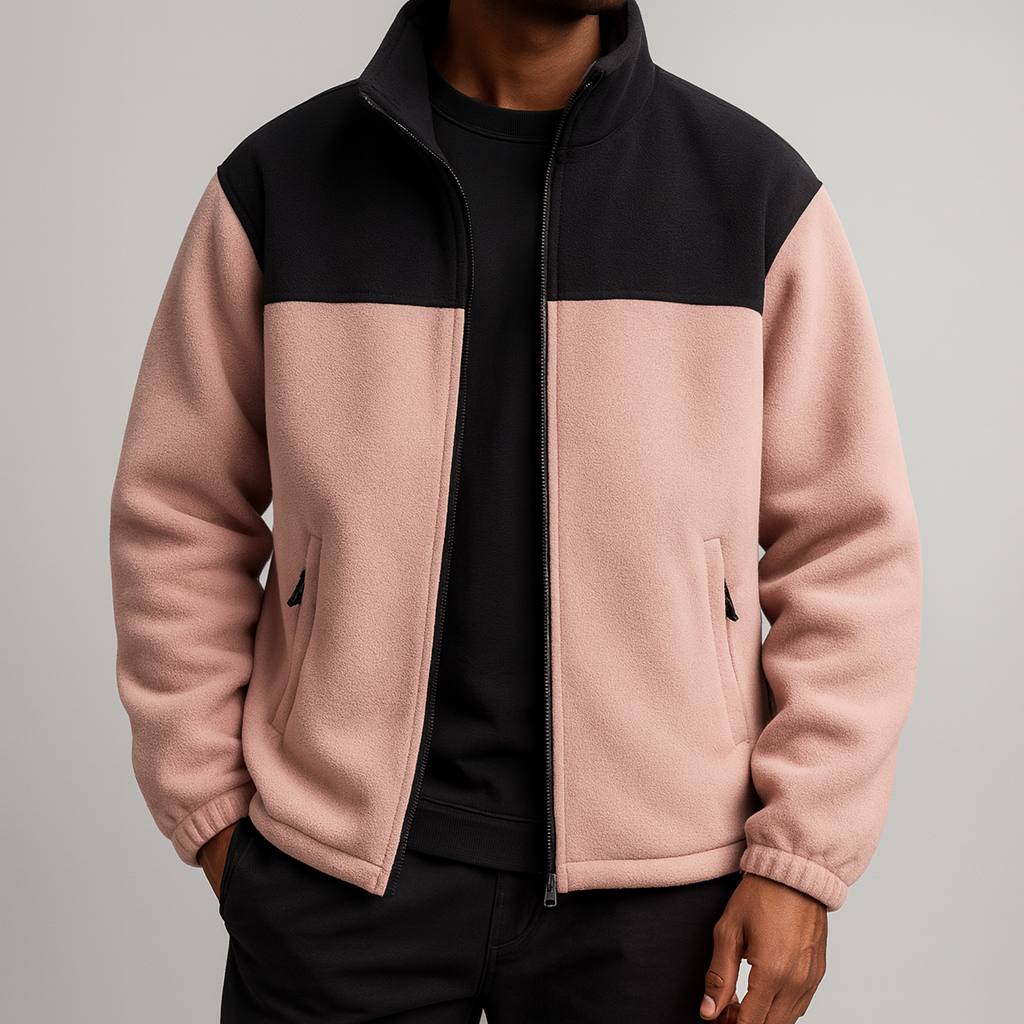 David | Colour Block Full Zip Mens Fleece Jacket