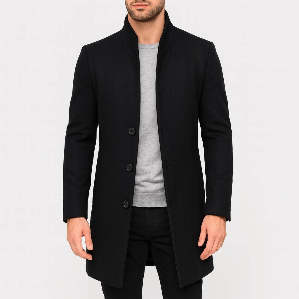 David | Elegant Tailored Stand Collar Mens Coats