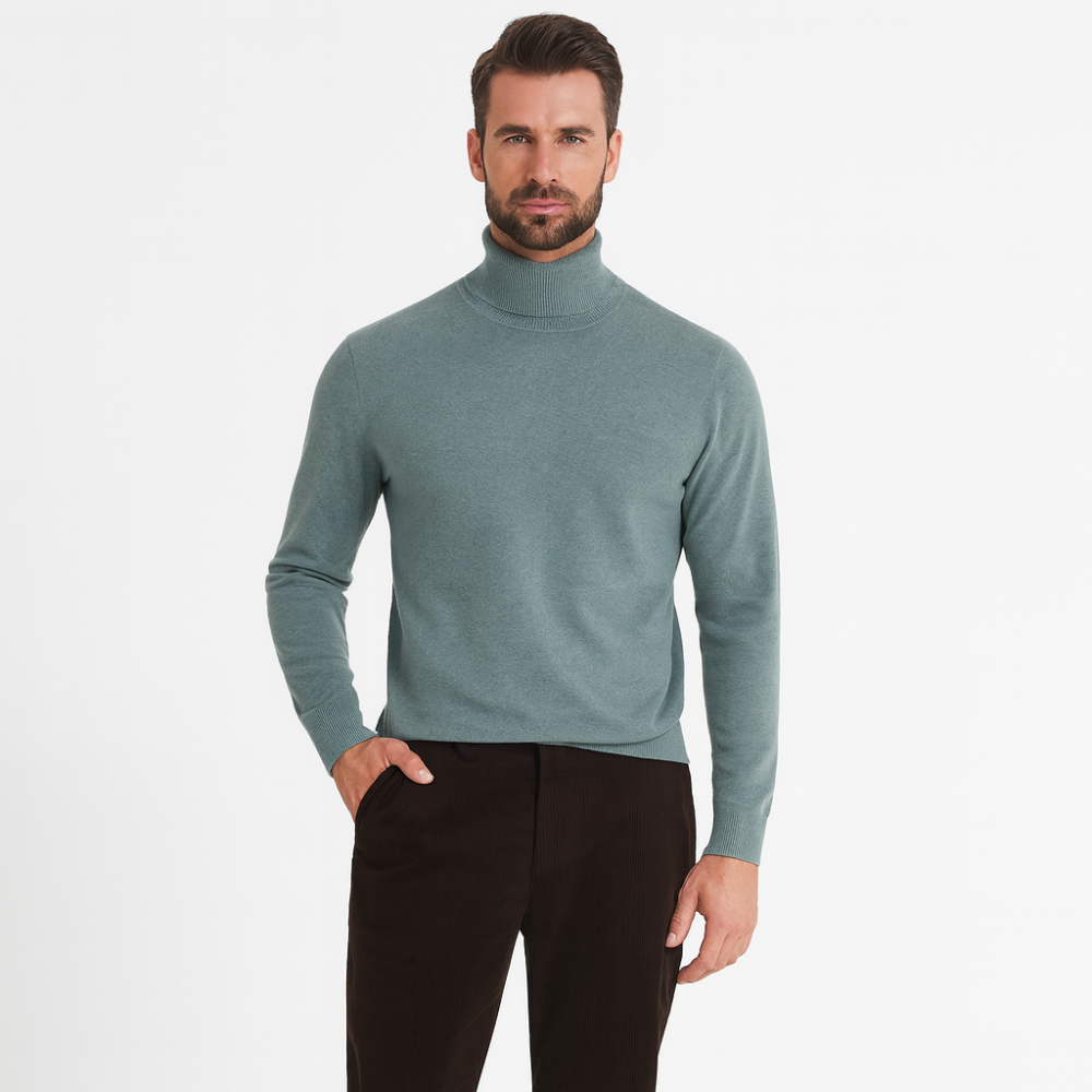 David | Fine Knit Roll Neck Mens Jumpers