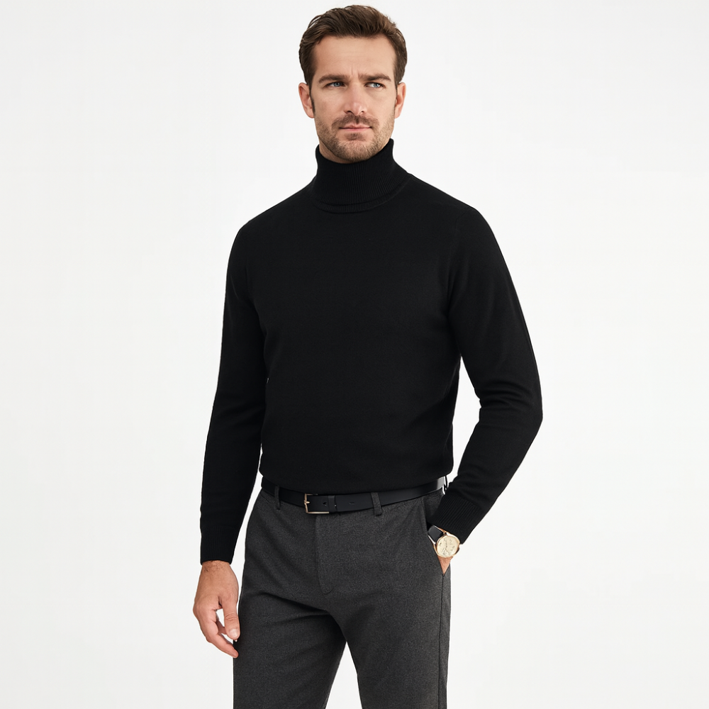 David | Fine Knit Roll Neck Mens Jumpers