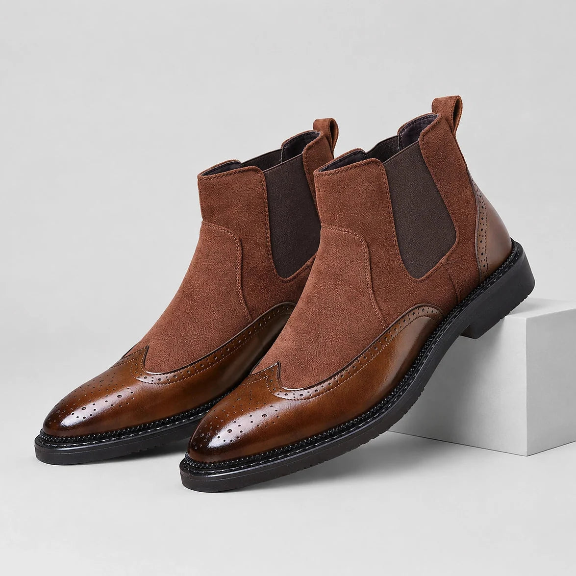 David | Wingtip Brogue Chelsea Mens Boots