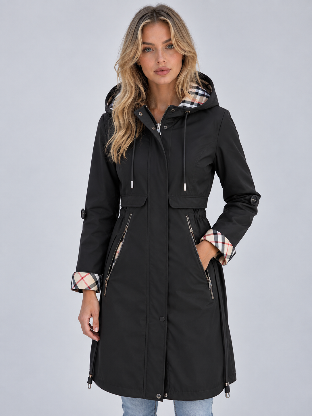 Delilah | Cosy Hooded Waterproof Jacket in a Longline Parka Style