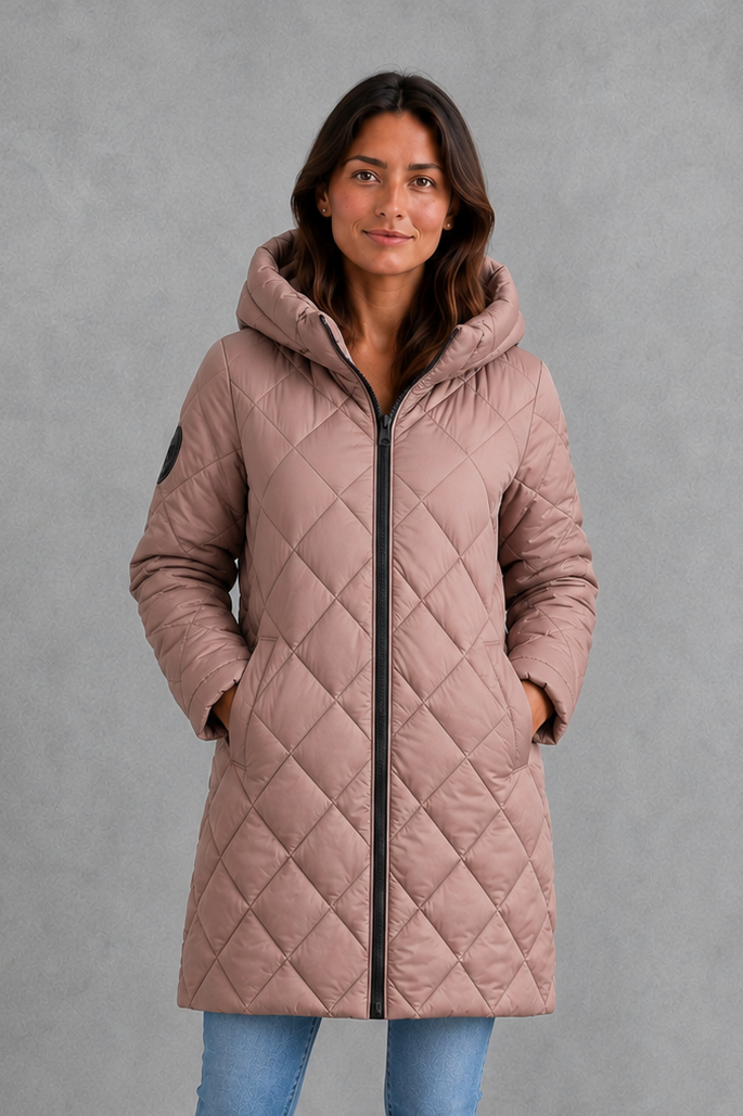 Delilah | Sophisticated Hooded Longline Puffer Jacket Women
