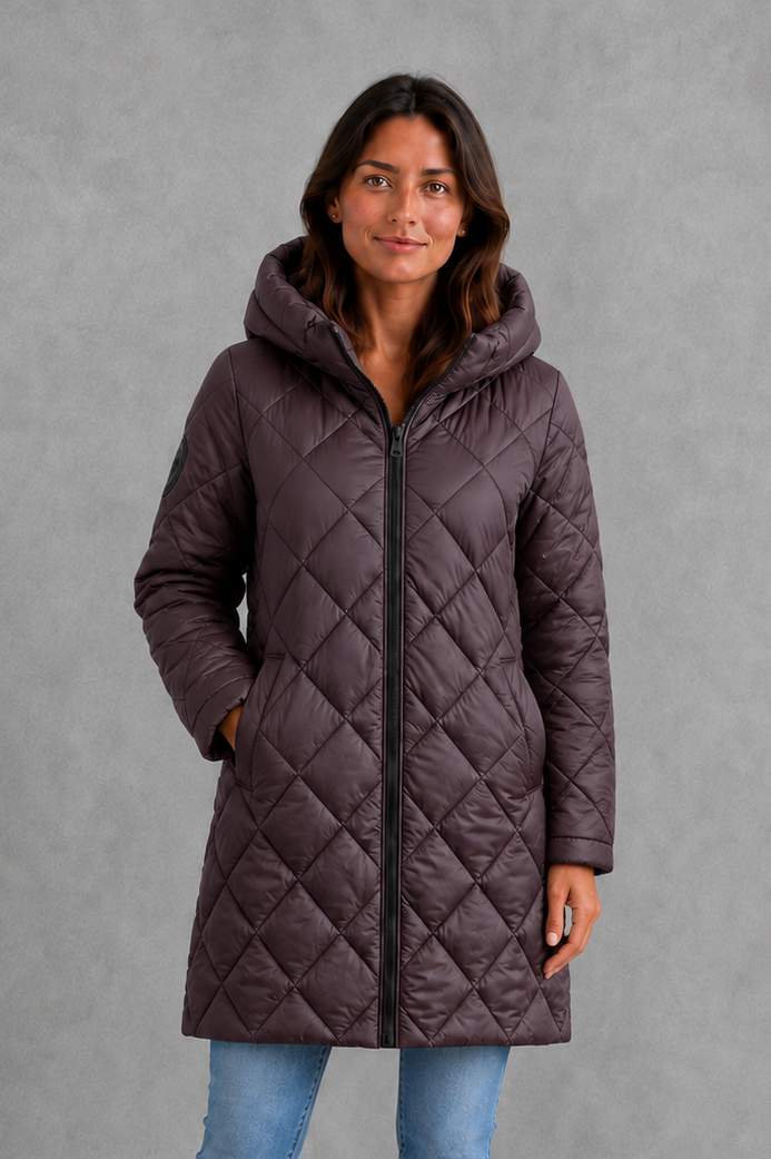 Delilah | Sophisticated Hooded Longline Puffer Jacket Women