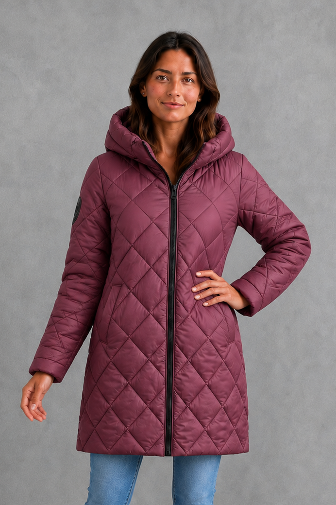 Delilah | Sophisticated Hooded Longline Puffer Jacket Women