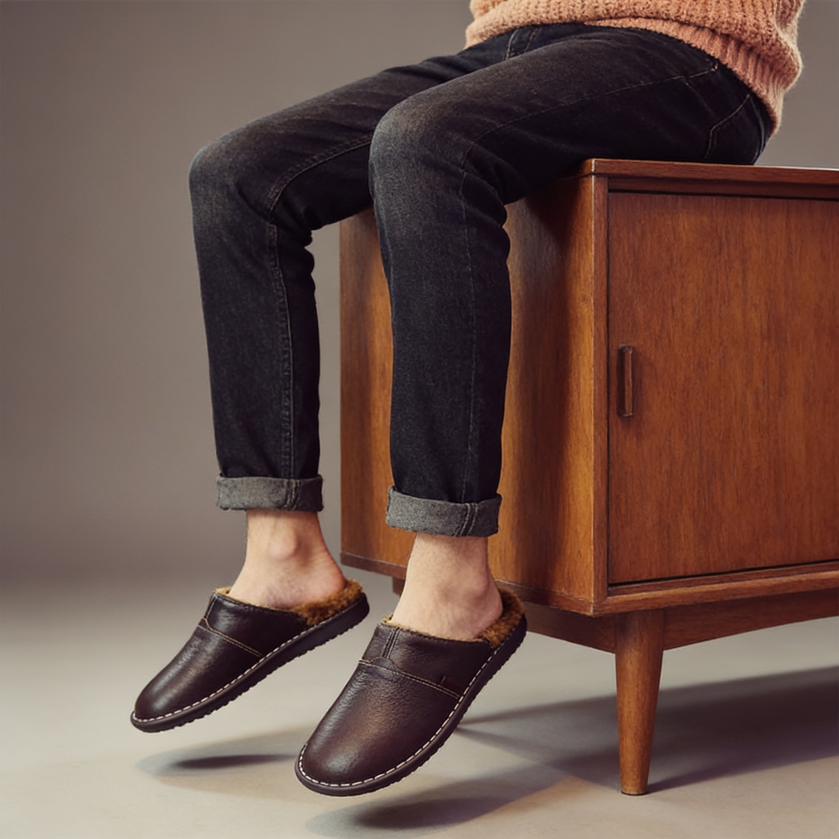 Dylan | Classic Fur-Lined Mule Mens Slippers