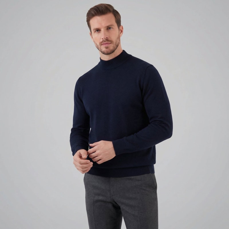 Dylan | Fine Knit Mock Neck Mens Jumpers