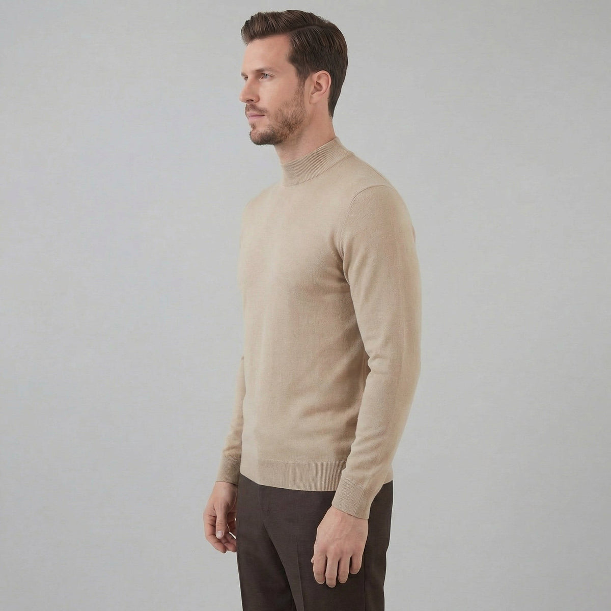 Dylan | Fine Knit Mock Neck Mens Jumpers