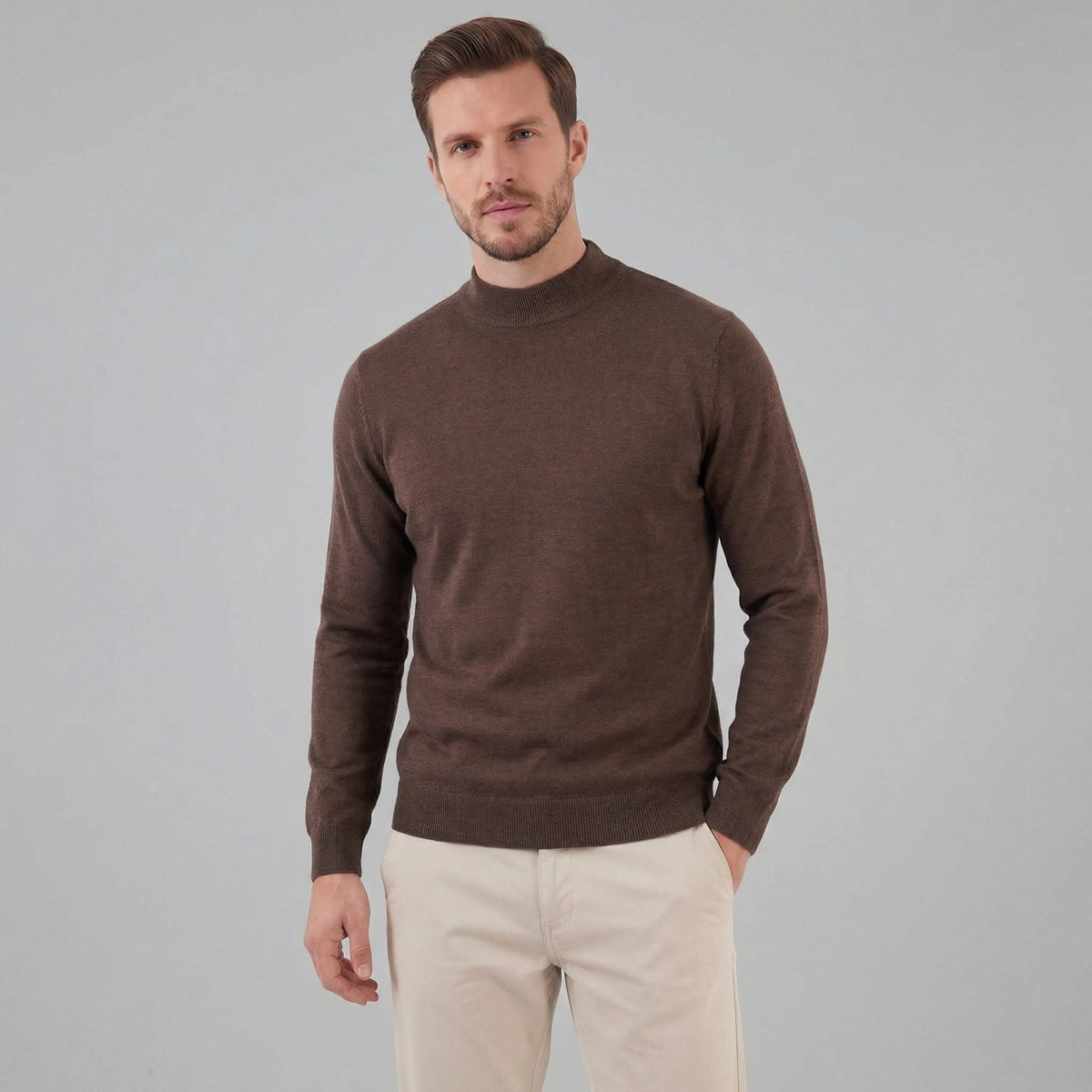 Dylan | Fine Knit Mock Neck Mens Jumpers