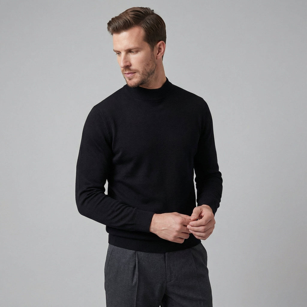 Dylan | Fine Knit Mock Neck Mens Jumpers