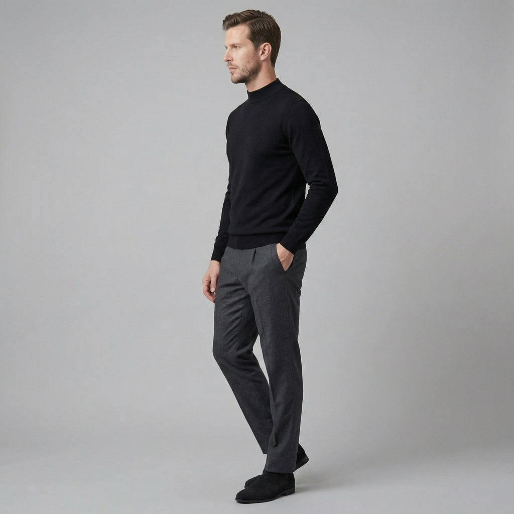 Dylan | Fine Knit Mock Neck Mens Jumpers