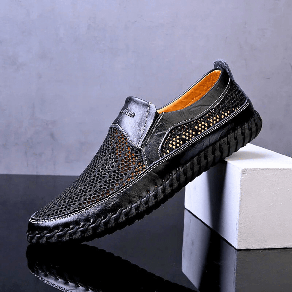Dylan | Polished Woven Slip-On Orthopedic Shoes