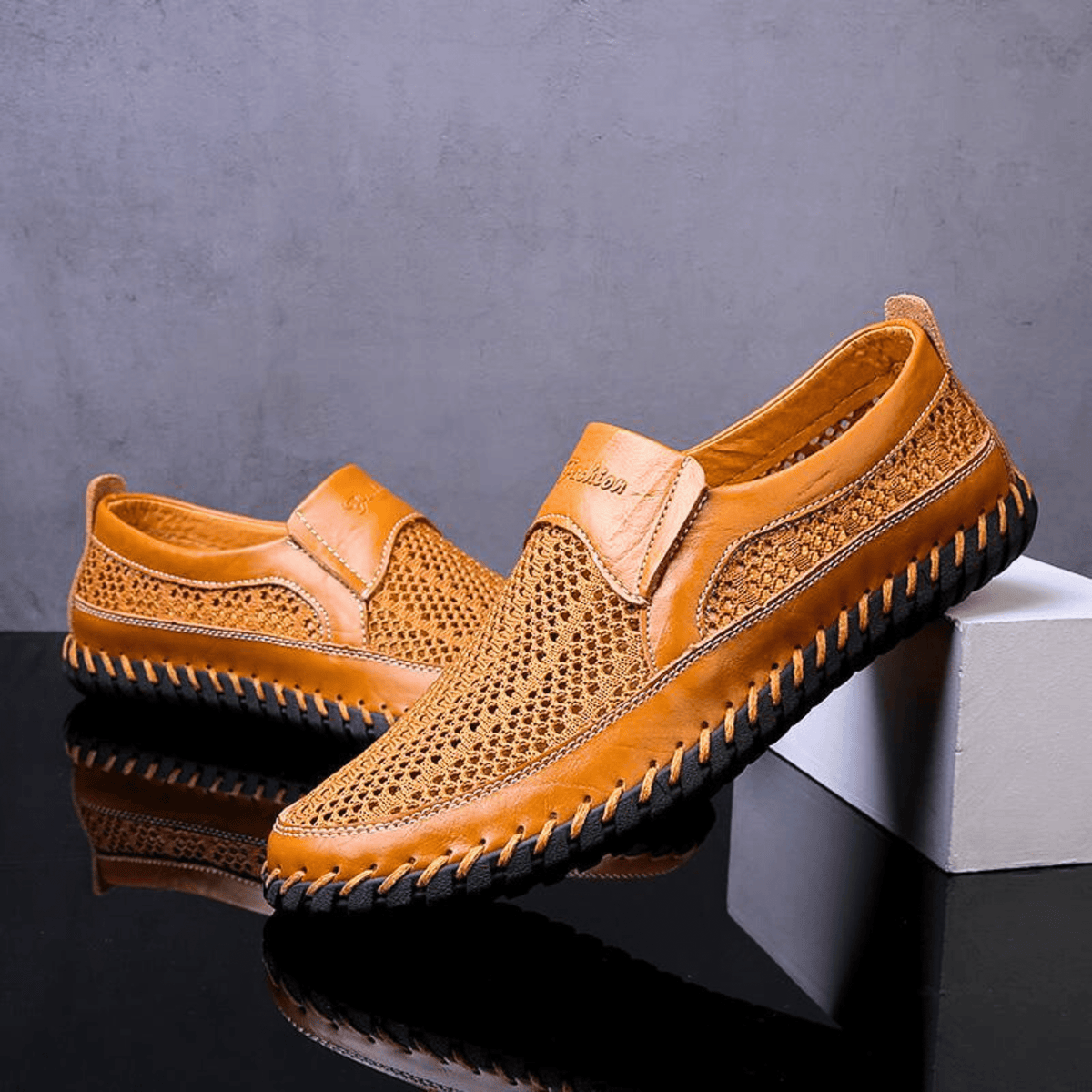 Dylan | Polished Woven Slip-On Orthopedic Shoes