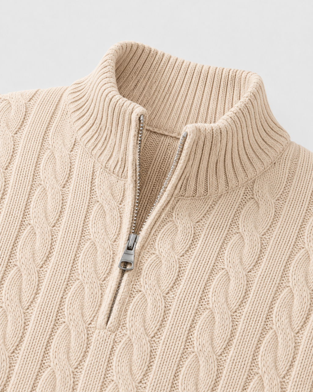 Dylan | Refined Cable Knit Quarter-Zip Mens Knit Jumper