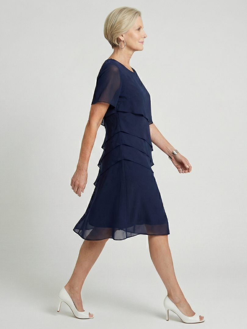 Eden | Cosy Tiered Flutter Sleeve Christmas Dress