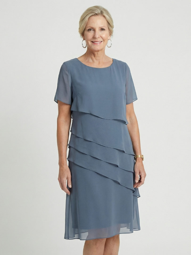 Eden | Cosy Tiered Flutter Sleeve Christmas Dress