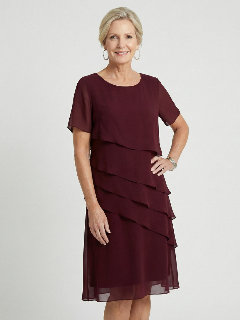 Eden | Cosy Tiered Flutter Sleeve Christmas Dress