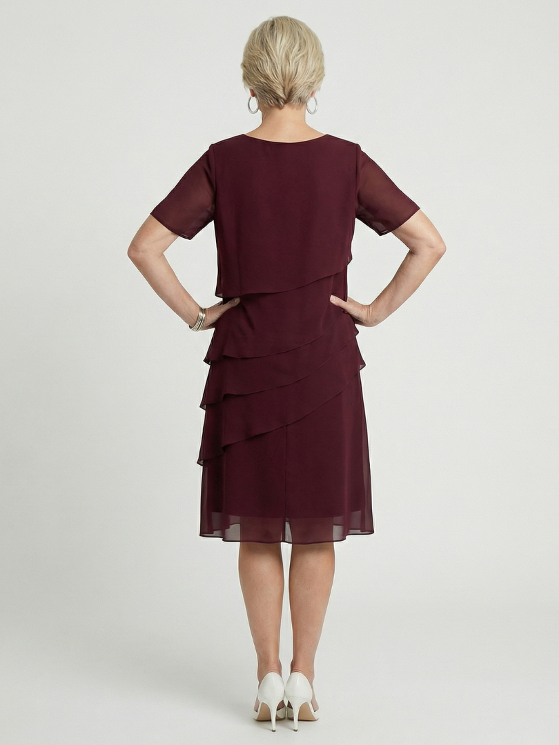 Eden | Cosy Tiered Flutter Sleeve Christmas Dress