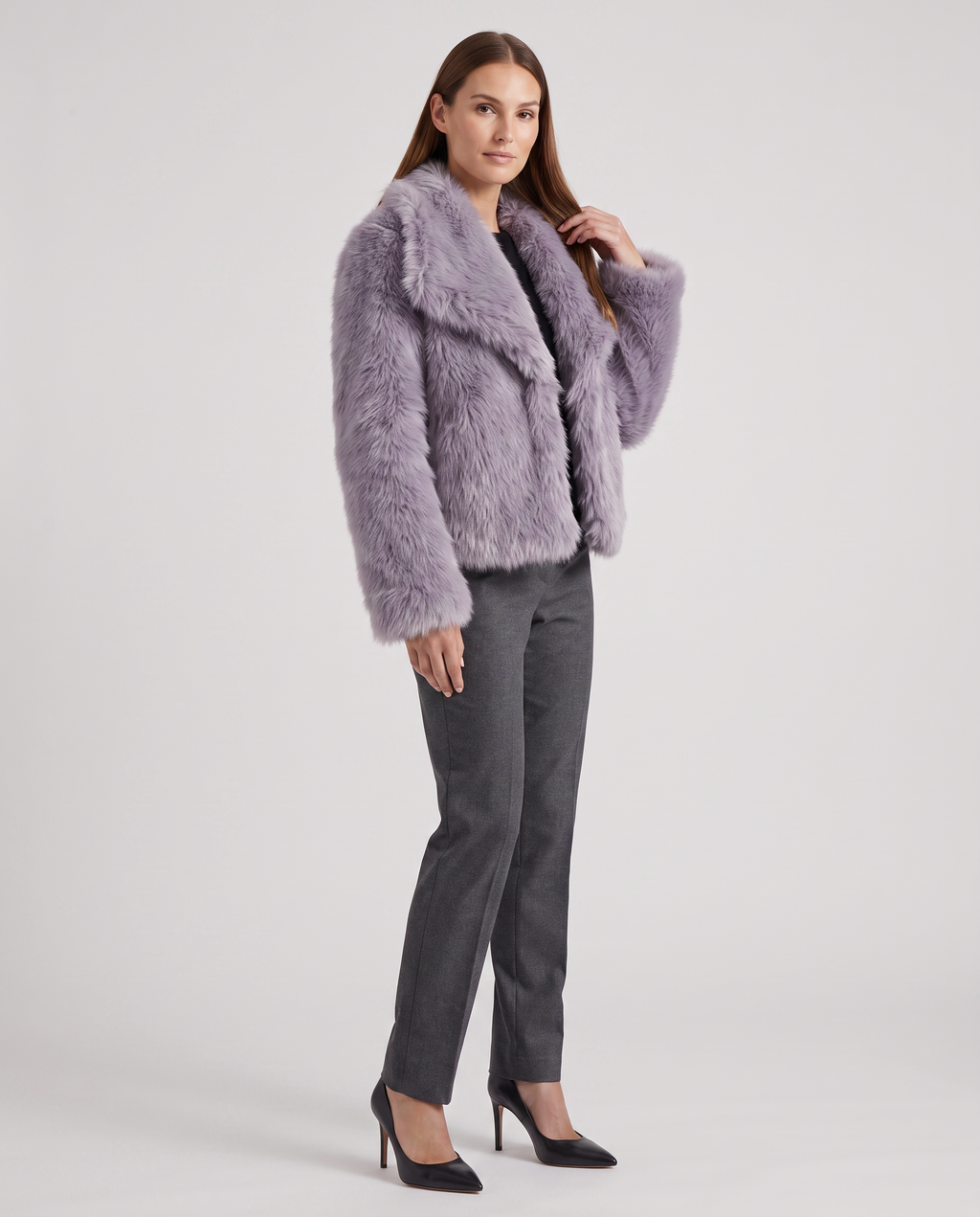 Eden | Timeless Shaggy Collared Faux Fur Coat