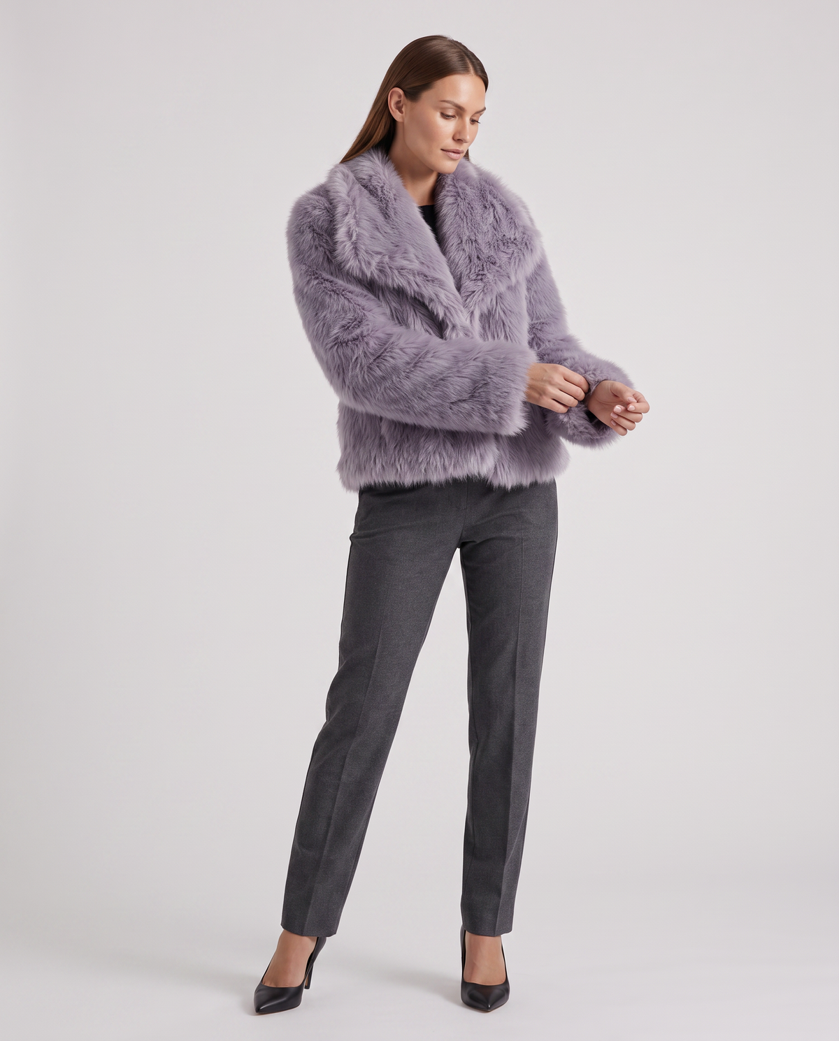 Eden | Timeless Shaggy Collared Faux Fur Coat