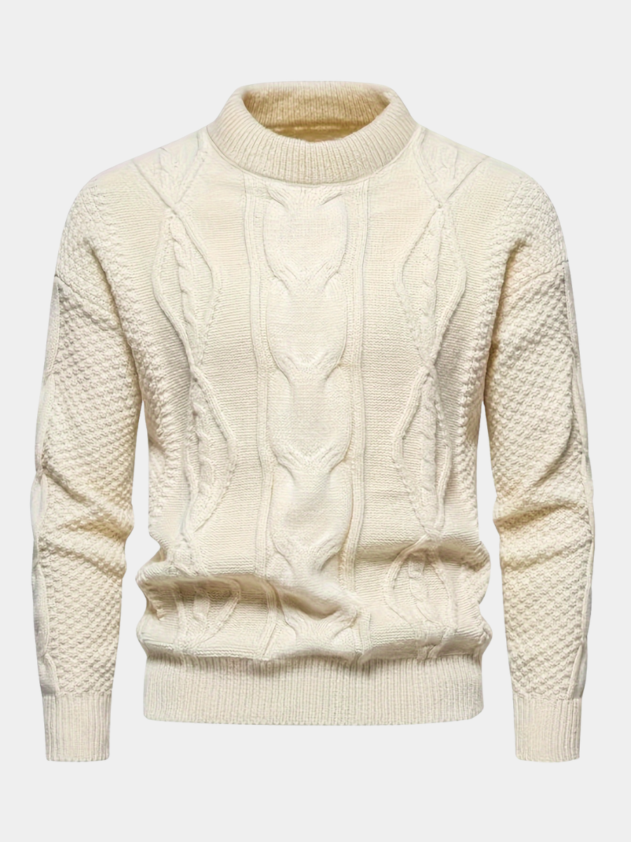 Edward | Cable Pattern Crew Neck Mens Knit Jumper