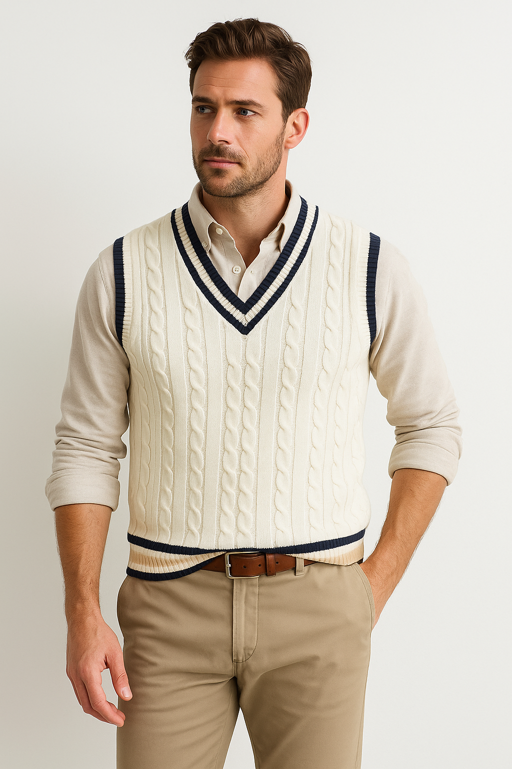 Edward | Sleeveless V-Neck Mens Knit Jumper