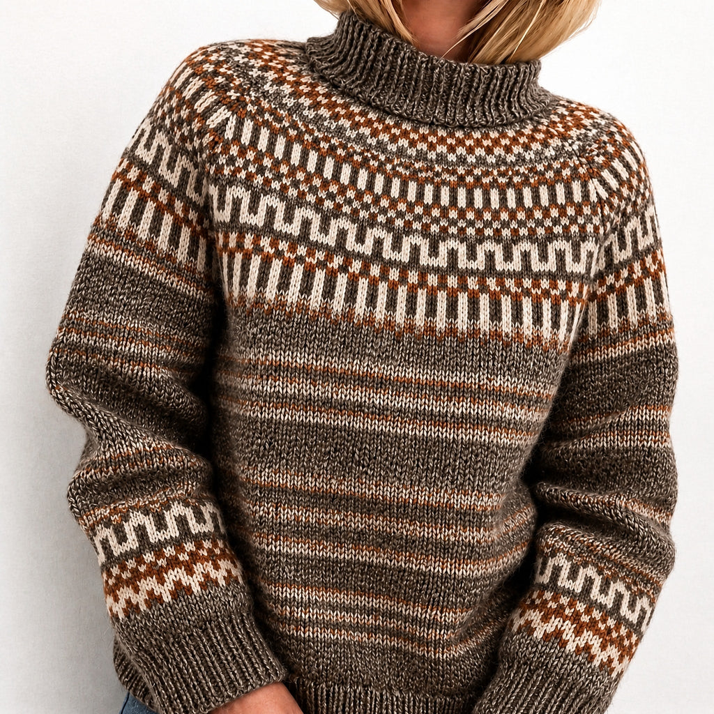 Eleanor | Graceful Fair Isle Ladies Xmas Jumpers Turtleneck Knit