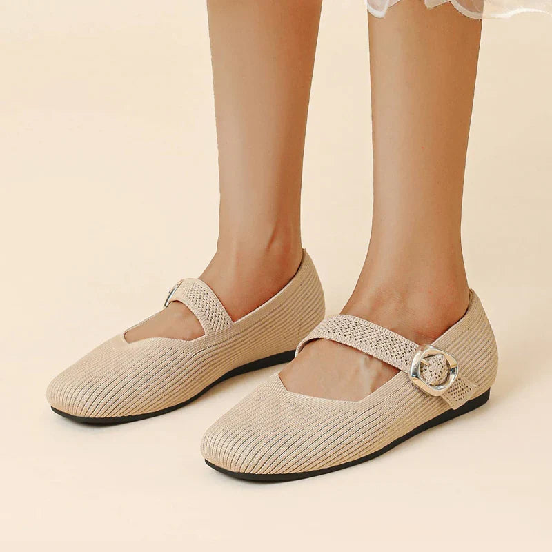 Eleanor | Refined Ribbed Knit Mary Jane Shoes