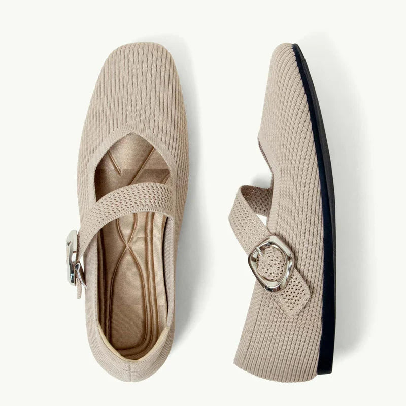 Eleanor | Refined Ribbed Knit Mary Jane Shoes