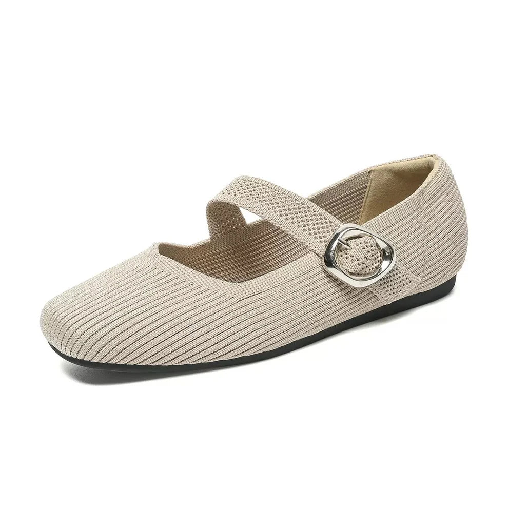 Eleanor | Refined Ribbed Knit Mary Jane Shoes