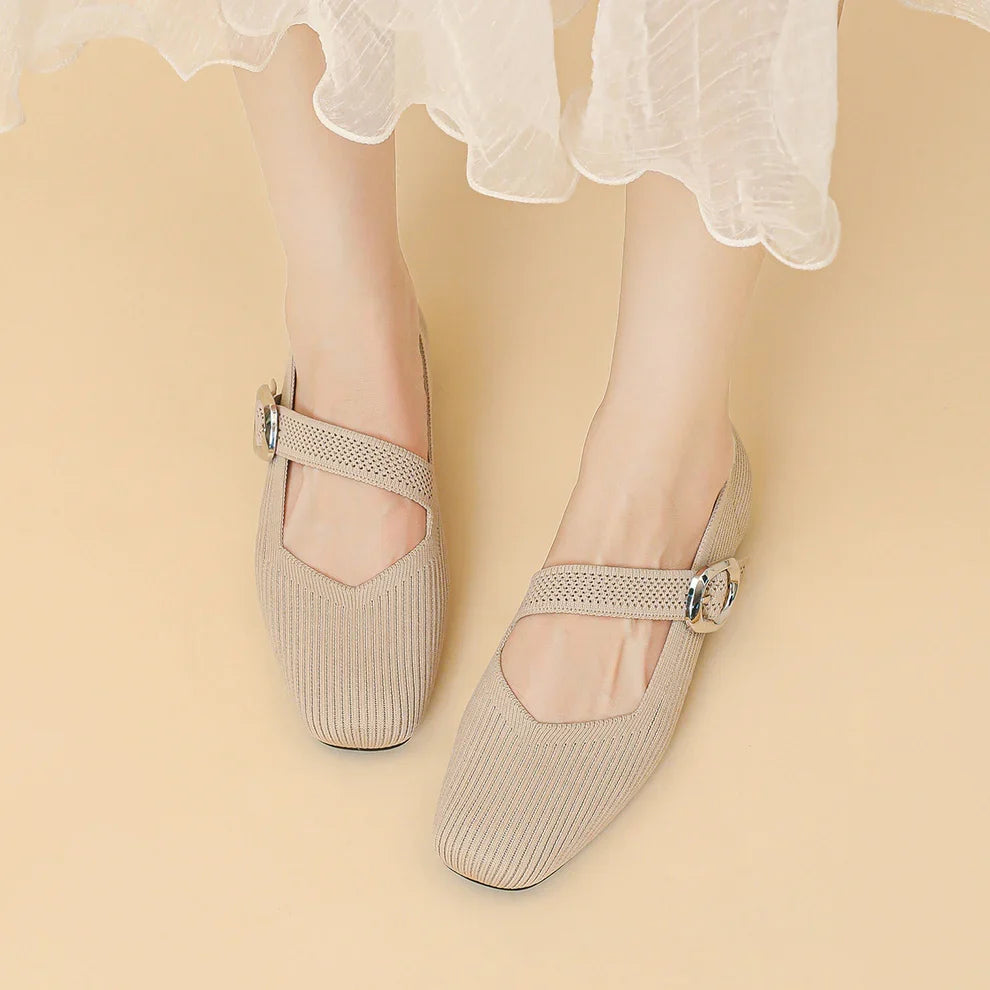 Eleanor | Refined Ribbed Knit Mary Jane Shoes