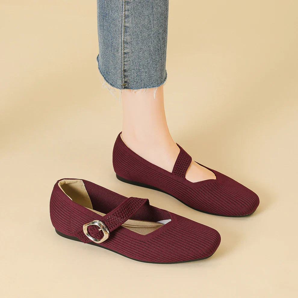 Eleanor | Refined Ribbed Knit Mary Jane Shoes