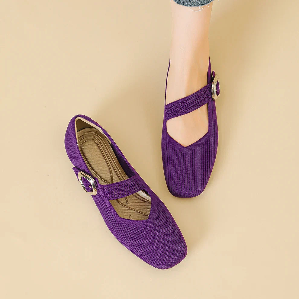 Eleanor | Refined Ribbed Knit Mary Jane Shoes