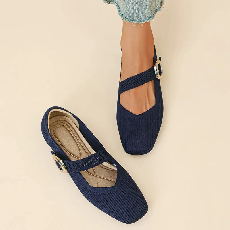Eleanor | Refined Ribbed Knit Mary Jane Shoes
