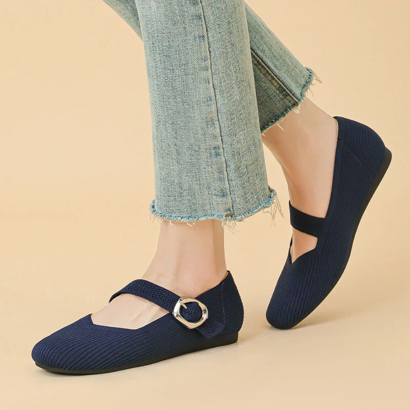 Eleanor | Refined Ribbed Knit Mary Jane Shoes