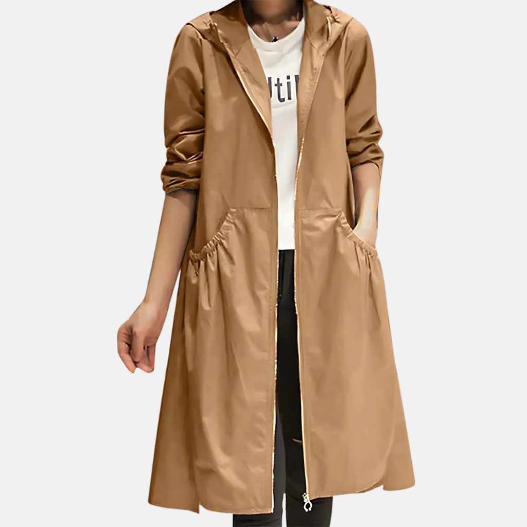Eleanor | Sophisticated Hooded Waterproof Jacket with Drawstring Waist