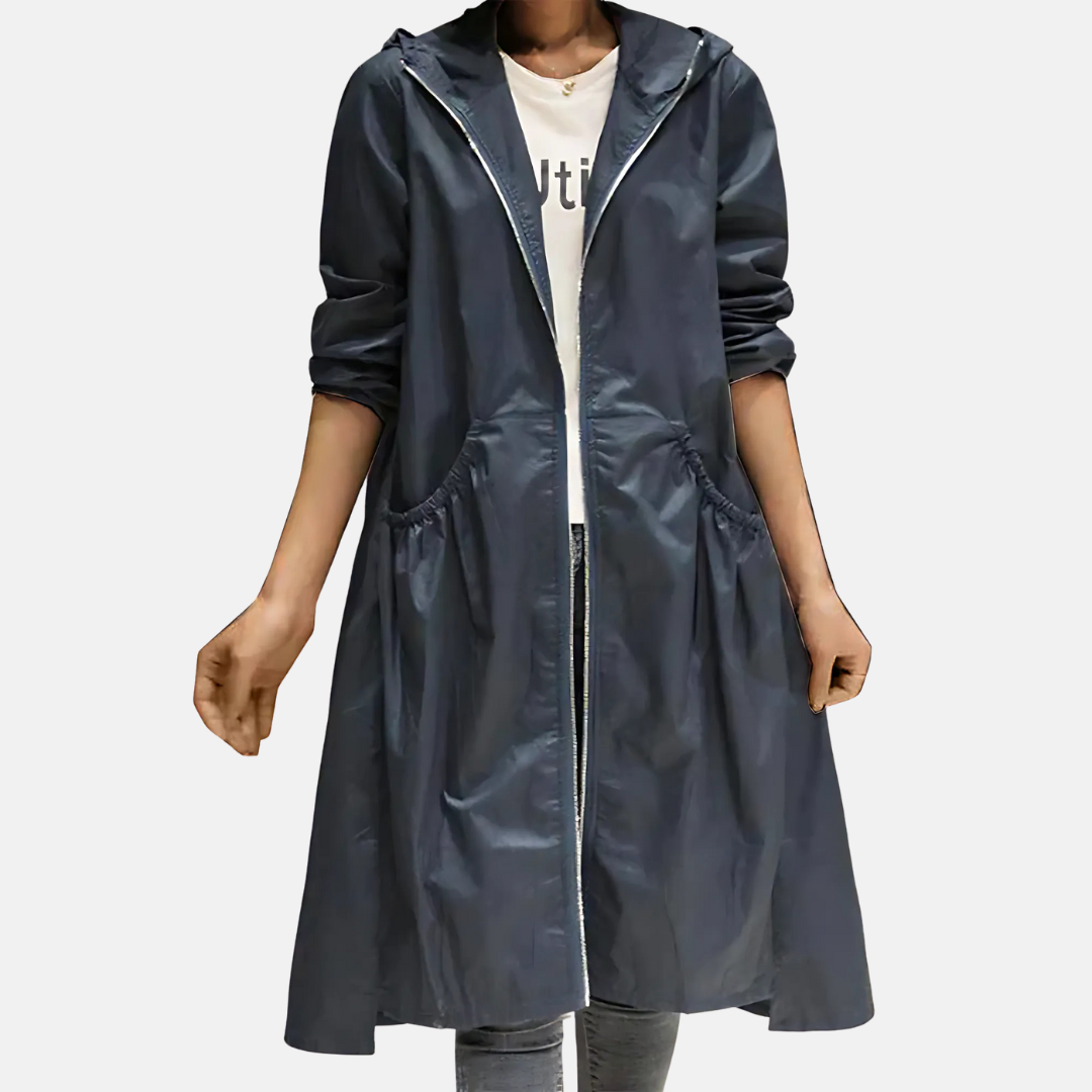 Eleanor | Sophisticated Hooded Waterproof Jacket with Drawstring Waist