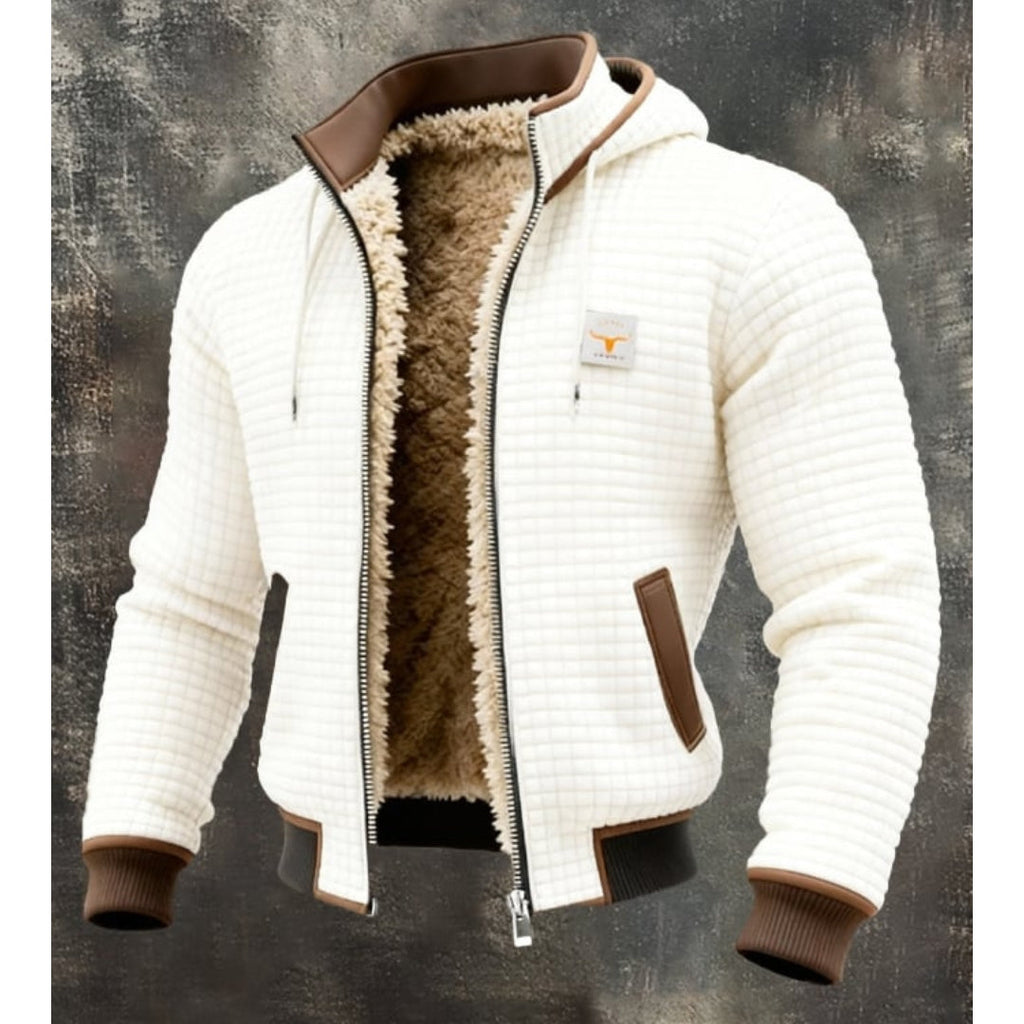 Elias | Quilted Hooded Zip Up Mens Fleece Jacket