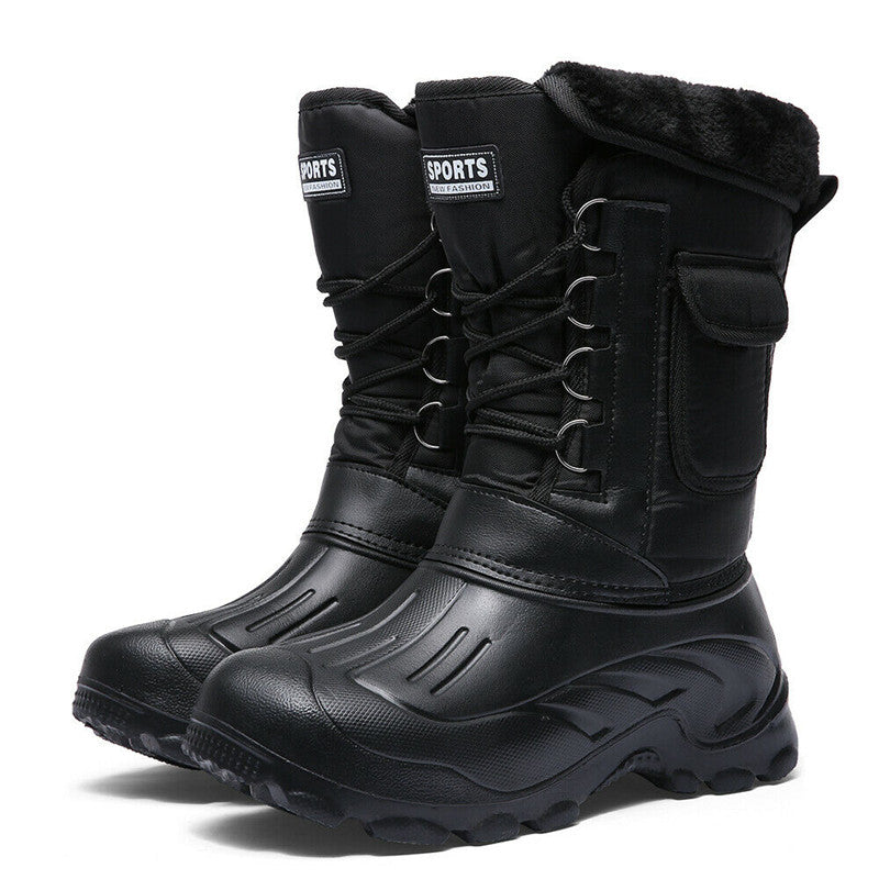 Elias | Refined Waterproof Mens Boots – Mid-Calf Lace-Up Snow Boots