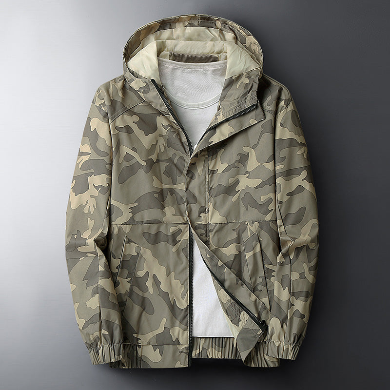 Elijah | Chic Hooded Waterproof Jacket with Camouflage Print