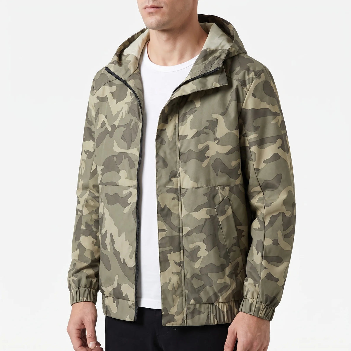 Elijah | Chic Hooded Waterproof Jacket with Camouflage Print