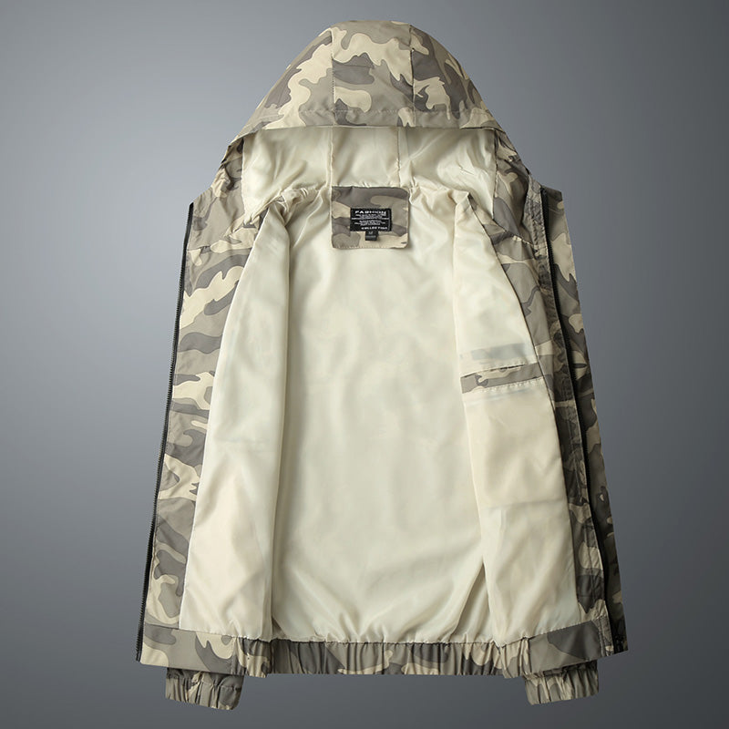 Elijah | Chic Hooded Waterproof Jacket with Camouflage Print