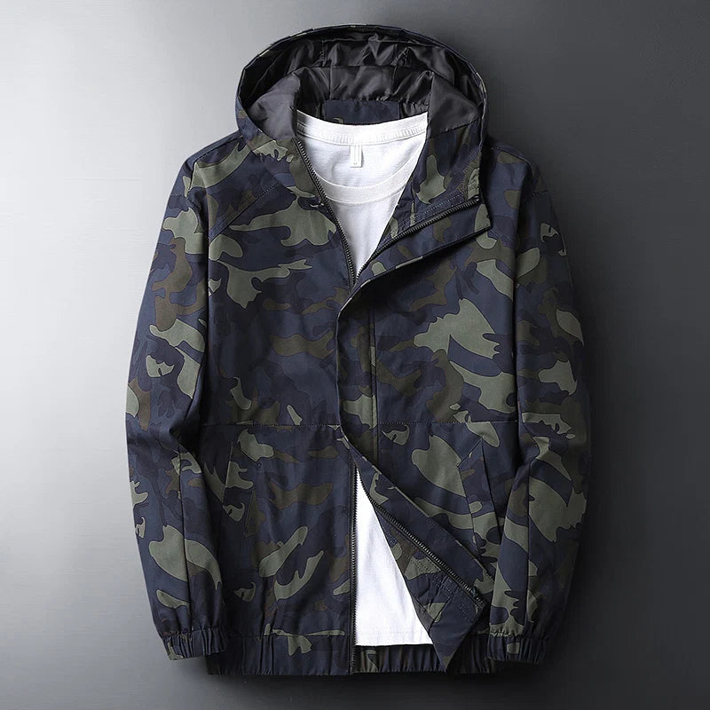 Elijah | Chic Hooded Waterproof Jacket with Camouflage Print