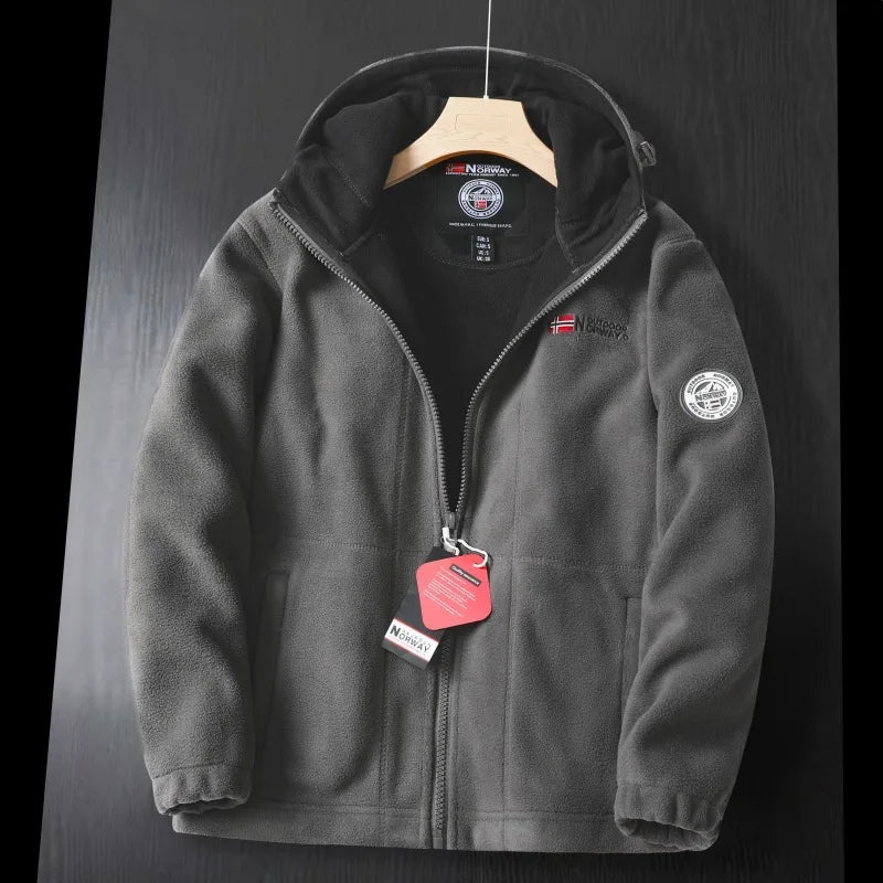 Elijah | Chic Hooded Zip-Up Fleece Jacket
